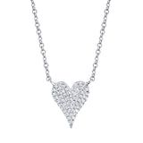 0.11CT 14K W/G DIAMOND PAVE HEART NECKLACE