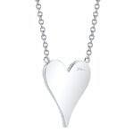 0.11CT 14K W/G DIAMOND PAVE HEART NECKLACE