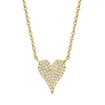 0.11CT 14K Y/G DIAMOND PAVE HEART NECKLACE