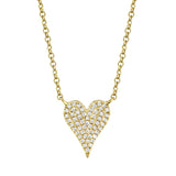 0.11CT 14K Y/G DIAMOND PAVE HEART NECKLACE