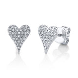 0.14CT 14K W/G DIAMOND PAVE HEART STUD EARRING