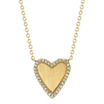 0.09CT 14K Y/G DIAMOND HEART MATTE NECKLACE
