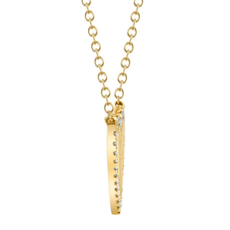 0.09CT 14K Y/G DIAMOND HEART MATTE NECKLACE