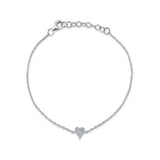 0.05CT 14K W/G DIAMOND PAVE HEART BRACELET