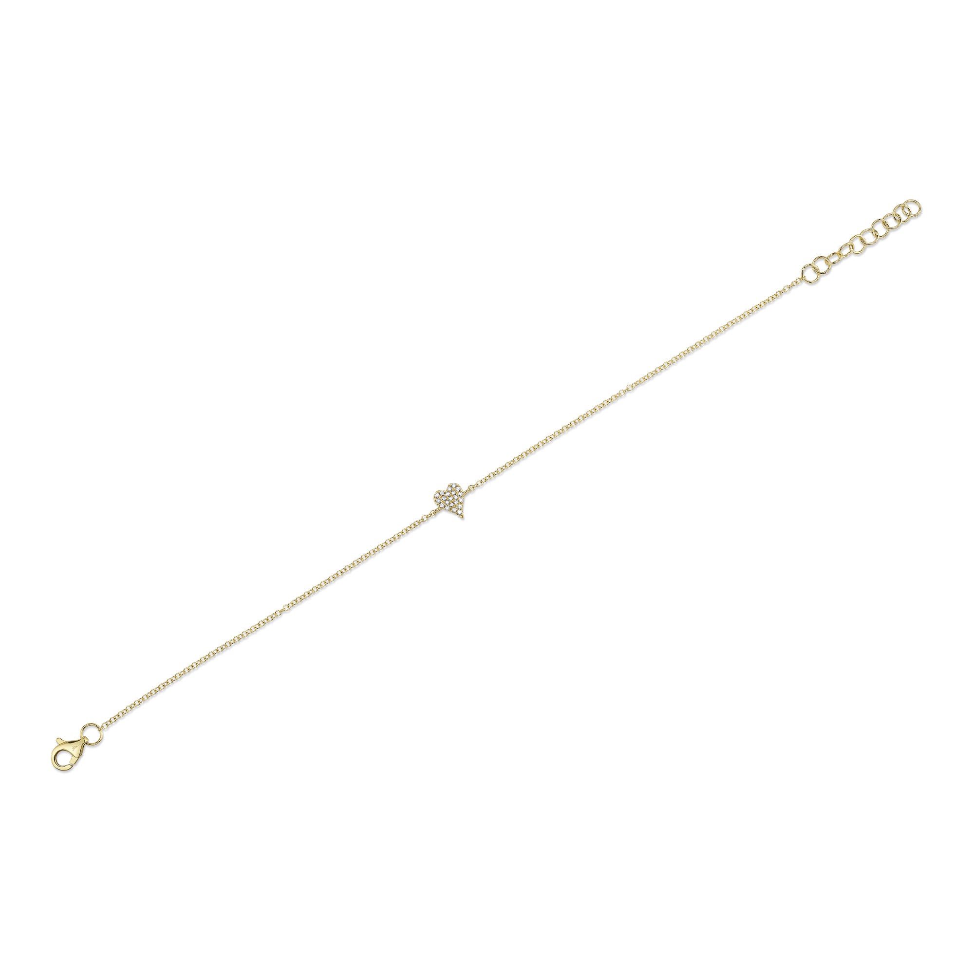 0.05CT 14K Y/G DIAMOND PAVE HEART BRACELET