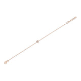 0.05CT 14K R/G DIAMOND PAVE HEART BRACELET