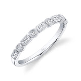 0.14CT 14K W/G DIAMOND BAGUETTE BAND