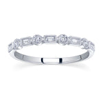0.14CT 14K W/G DIAMOND BAGUETTE BAND