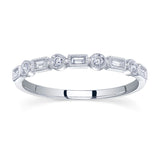 0.14CT 14K W/G DIAMOND BAGUETTE BAND