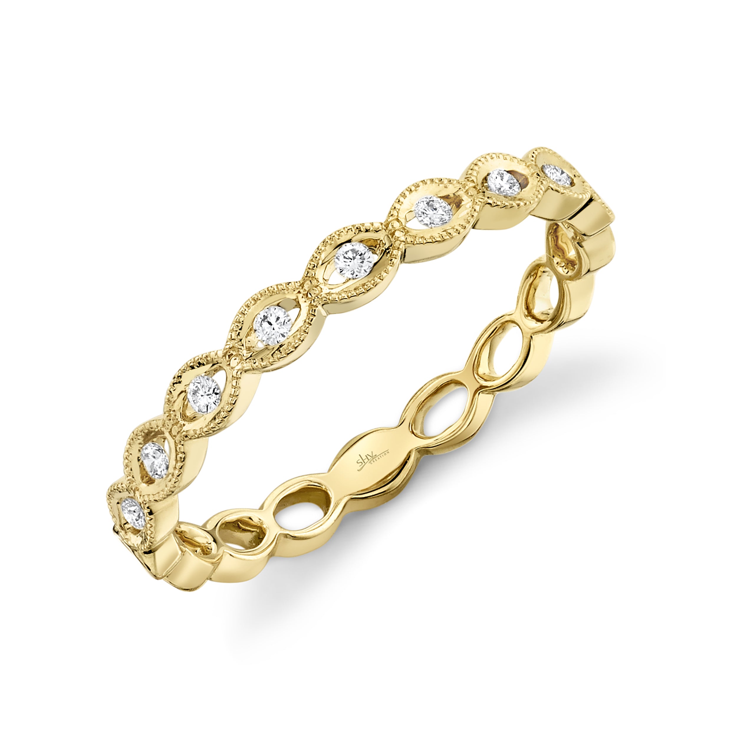 0.09CT 14K Y/G DIAMOND LADYS BAND
