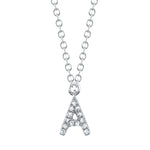 0.04CT 14K W/G DIAMOND NECKLACE - INITIAL A