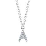0.04CT 14K W/G DIAMOND NECKLACE - INITIAL A