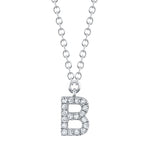 0.06CT 14K W/G DIAMOND NECKLACE - INITIAL B