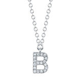 0.06CT 14K W/G DIAMOND NECKLACE - INITIAL B