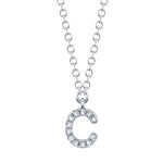 0.04CT 14K W/G DIAMOND NECKLACE - INITIAL C