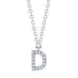0.05CT 14K W/G DIAMOND NECKLACE - INITIAL D