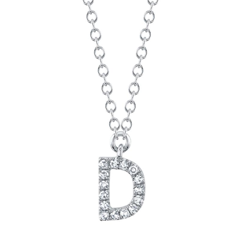 0.05CT 14K W/G DIAMOND NECKLACE - INITIAL D