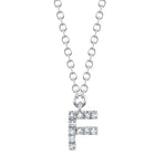 0.04CT 14K W/G DIAMOND NECKLACE - INITIAL F