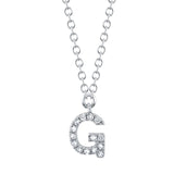 0.05CT 14K W/G DIAMOND NECKLACE - INITIAL G