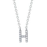 0.05CT 14K W/G DIAMOND NECKLACE - INITIAL H
