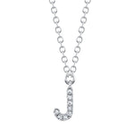 0.03CT 14K W/G DIAMOND NECKLACE - INITIAL J