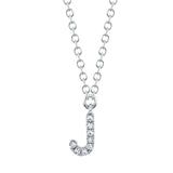0.03CT 14K W/G DIAMOND NECKLACE - INITIAL J