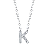 0.05CT 14K W/G DIAMOND NECKLACE - INITIAL K