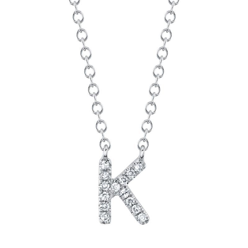 0.05CT 14K W/G DIAMOND NECKLACE - INITIAL K