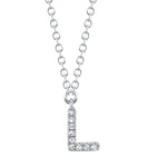 0.03CT 14K W/G DIAMOND NECKLACE - INITIAL L