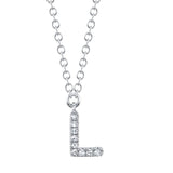 0.03CT 14K W/G DIAMOND NECKLACE - INITIAL L