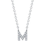 0.05CT 14K W/G DIAMOND NECKLACE - INITIAL M