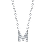 0.05CT 14K W/G DIAMOND NECKLACE - INITIAL M