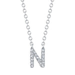 0.05CT 14K W/G DIAMOND NECKLACE - INITIAL N