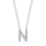 0.05CT 14K W/G DIAMOND NECKLACE - INITIAL N