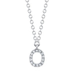 0.05CT 14K W/G DIAMOND NECKLACE - INITIAL O