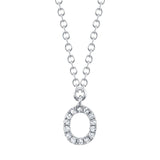 0.05CT 14K W/G DIAMOND NECKLACE - INITIAL O