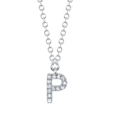 0.04CT 14K W/G DIAMOND NECKLACE - INITIAL P