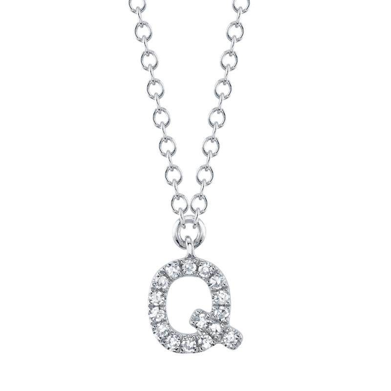 0.05CT 14K W/G DIAMOND NECKLACE - INITIAL Q