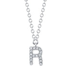 0.05CT 14K W/G DIAMOND NECKLACE - INITIAL R