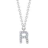 0.05CT 14K W/G DIAMOND NECKLACE - INITIAL R