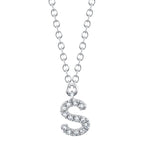 0.05CT 14K W/G DIAMOND NECKLACE - INITIAL S