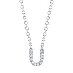 0.04CT 14K W/G DIAMOND NECKLACE - INITIAL U