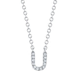 0.04CT 14K W/G DIAMOND NECKLACE - INITIAL U