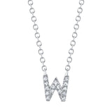 0.05CT 14K W/G DIAMOND NECKLACE - INITIAL W