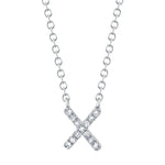 0.04CT 14K W/G DIAMOND NECKLACE - INITIAL X
