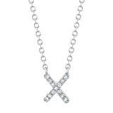 0.04CT 14K W/G DIAMOND NECKLACE - INITIAL X