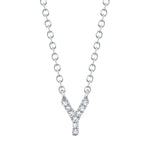 0.03CT 14K W/G DIAMOND NECKLACE - INITIAL Y