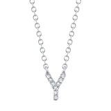 0.03CT 14K W/G DIAMOND NECKLACE - INITIAL Y