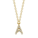 0.04CT 14K Y/G DIAMOND NECKLACE - INITIAL A