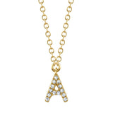 0.04CT 14K Y/G DIAMOND NECKLACE - INITIAL A